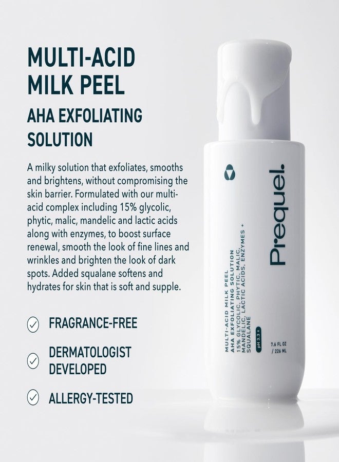 Prequel Skin Multi-Acid Milk Peel, Professional Exfoliating Solution. 15% Glycolic Acid Face Peel with Lactic Acid and Enzymes. Hydrating Chemical Exfoliant. Clinical Strength Formula, 7.6oz Bottle. - Image 2